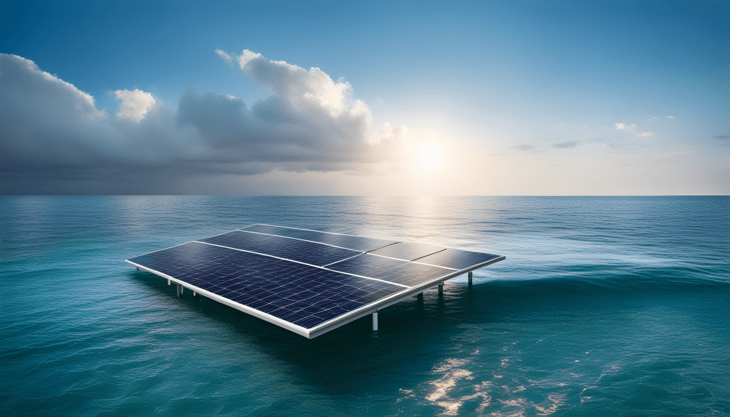 Floating solar panel installation