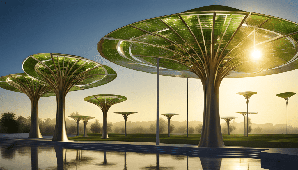 Futuristic solar trees